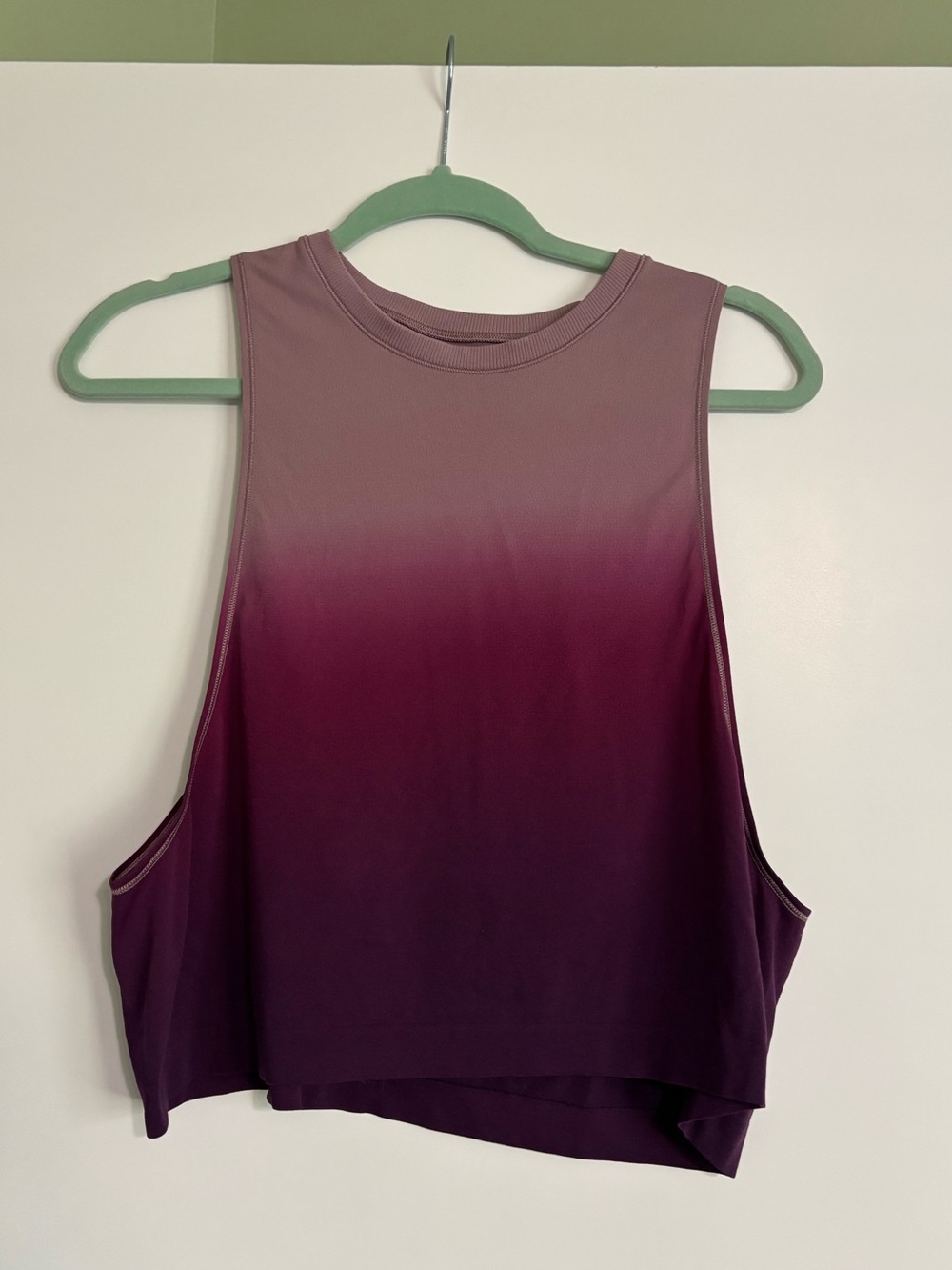 Athleta Mineral Wash Crop Tank Cascadia Violet Ombre Sleeveless Top Sz S